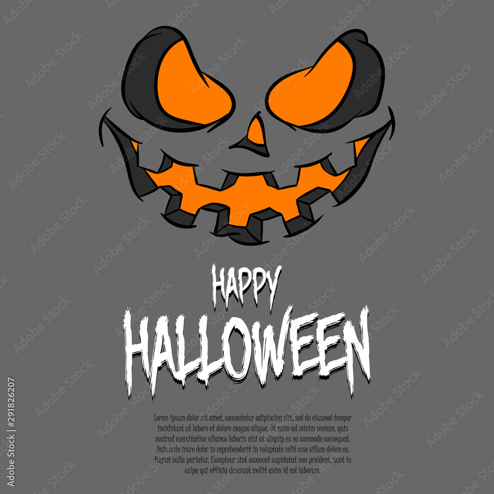 Halloween design template with pumpkin face