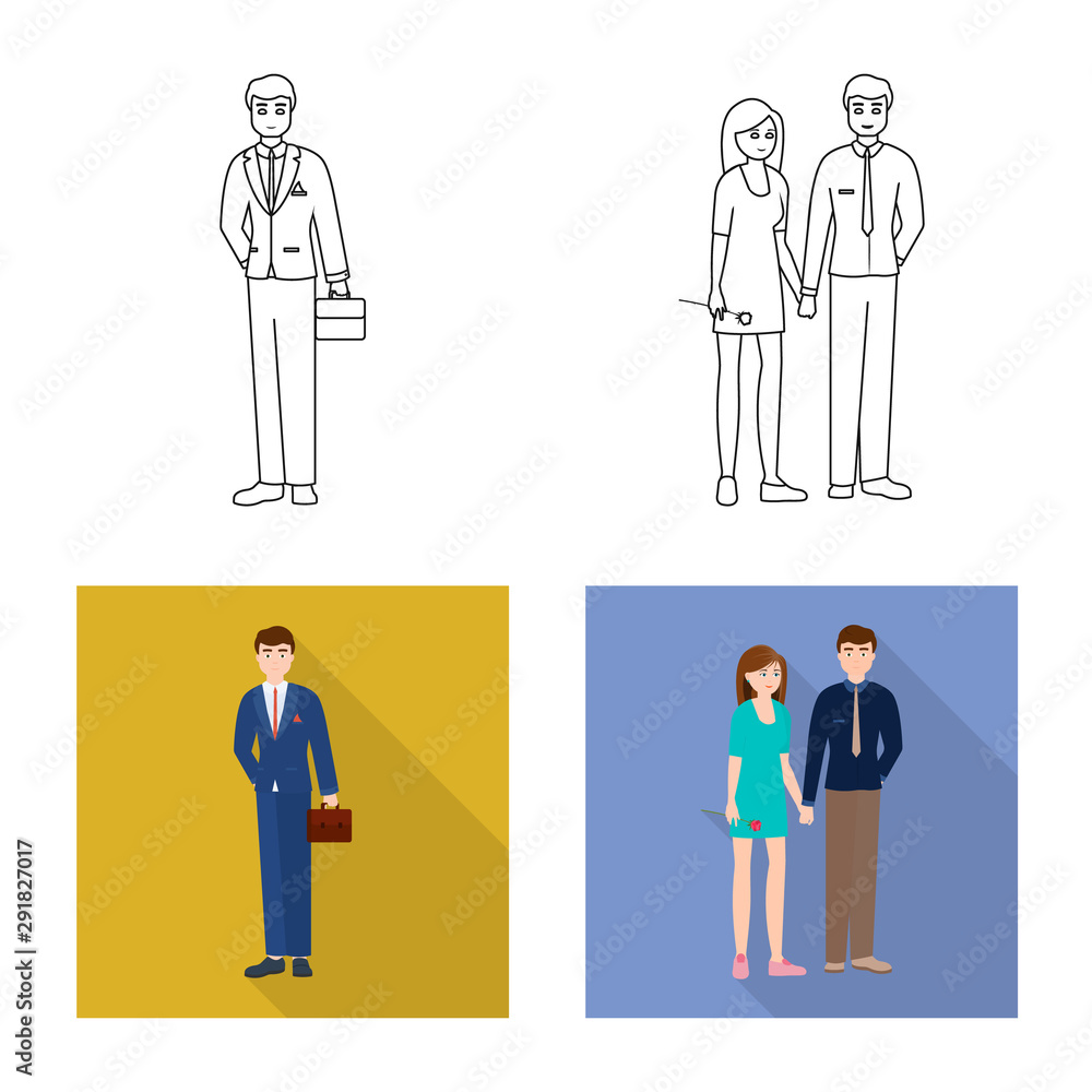 Isolated object of character and avatar logo. Set of character and portrait vector icon for stock. Isolated object of character and avatar logo. Set of character and portrait vector icon for stock.