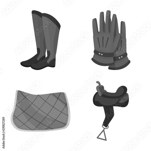 Isolated object of race and horse sign. Set of race and racing stock vector illustration.