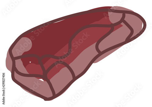 Meat, illustration, vector on white background.