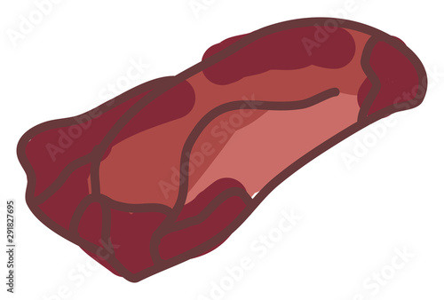 Meat filet, illustration, vector on white background.