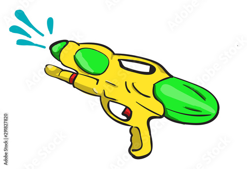 Water gun, illustration, vector on white background.