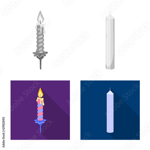 Vector illustration of relaxation and flame icon. Set of relaxation and wax stock symbol for web.