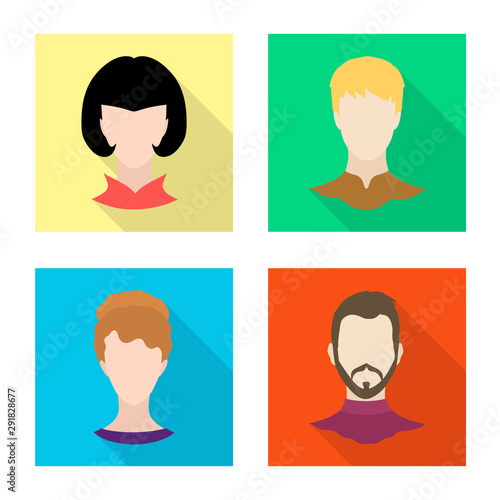 Vector design of avatar and dummy sign. Set of avatar and figure stock vector illustration.