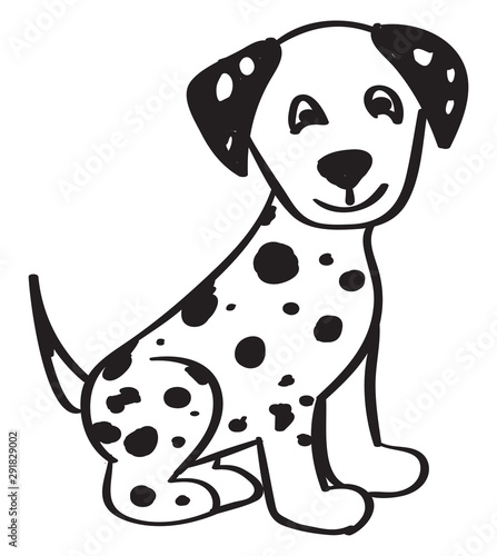 Dalmatian, illustration, vector on white background.