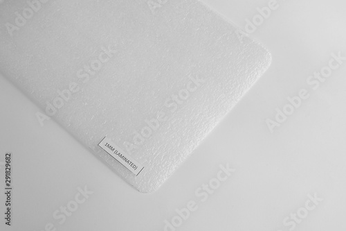 Shockproof material Polyethelene foam on white background.