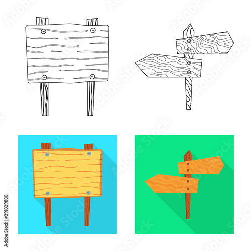 Vector illustration of raw and forest sign. Collection of raw and hardwood vector icon for stock.