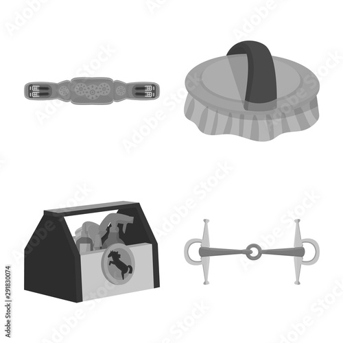 Vector illustration of race and horse logo. Collection of race and racing vector icon for stock.