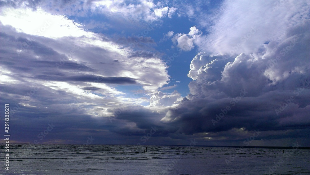 Sea and clouds in summer.