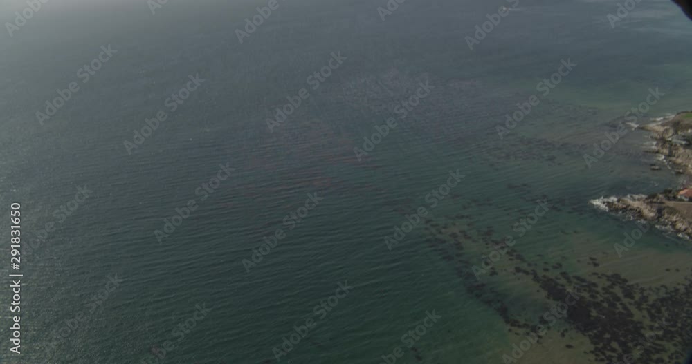 Aerial shot, day, high altitude view of ocean off the coast of california, drone Aerial shot, day, high altitude view of ocean off the coast of california, drone