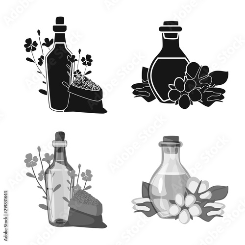 Vector design of healthy and vegetable sign. Set of healthy and agriculture stock symbol for web.