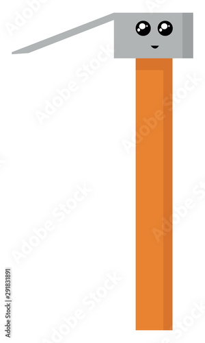 Woodsman hammer, illustration, vector on white background.