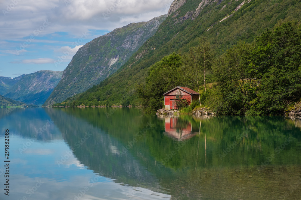 View on Jolstravatn lake, Jolster, Norway. July 2019