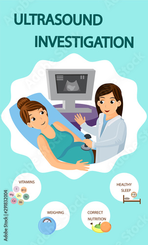 Ultrasound Diagnostics Flyer Flat Vector Template
