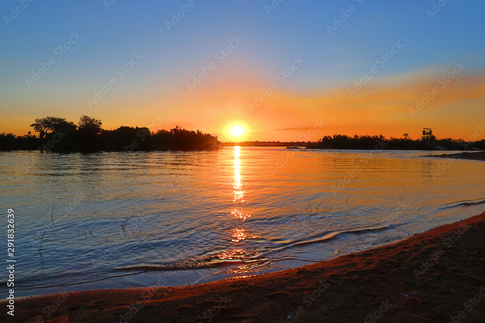 Golden Sunset in Brazilian River