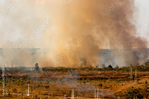 Wild Fires Burning out of control in the City Limits of the North Side of Brasilia.
