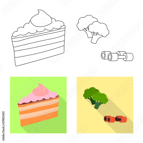 Vector design of diet and treatment logo. Set of diet and medicine vector icon for stock.