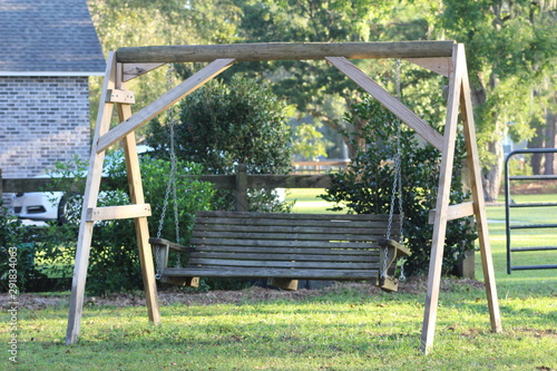 A-Frame Swinging Wooden Bench
