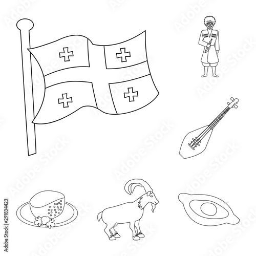Vector design of traditions and national logo. Set of traditions and sightseeing vector icon for stock.