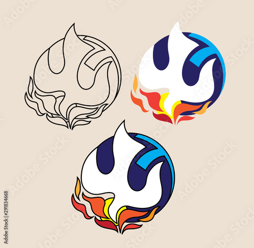 Holyspirit Fire Line Art Logo, art vector design