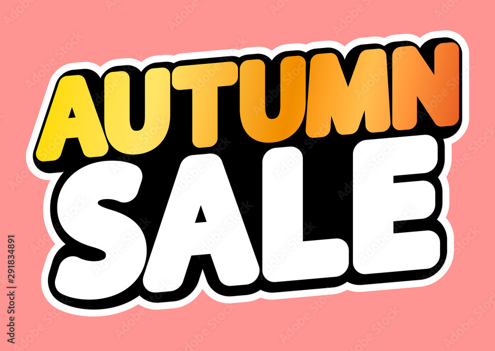 Autumn Sale, poster design template, isolated sticker, Fall discount, vector illustration Autumn Sale, poster design template, isolated sticker, Fall discount, vector illustration