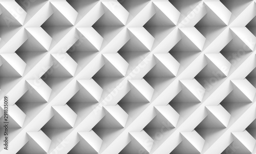 3d rendering. seamless minimalist diagonal white square grid pattern design art wall background.