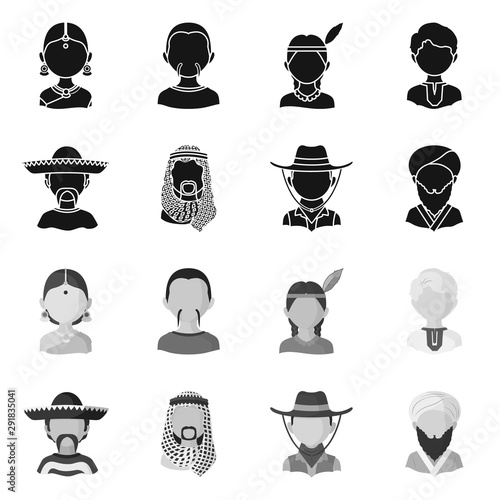 Isolated object of imitator and resident sign. Set of imitator and culture vector icon for stock.