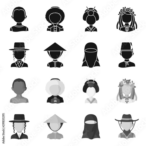 Vector design of imitator and resident logo. Collection of imitator and culture vector icon for stock.