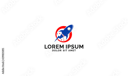 Rocket logo icon template vector. Start up business symbol in flat design monogram illustration