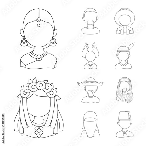Vector design of imitator and resident symbol. Collection of imitator and culture vector icon for stock.