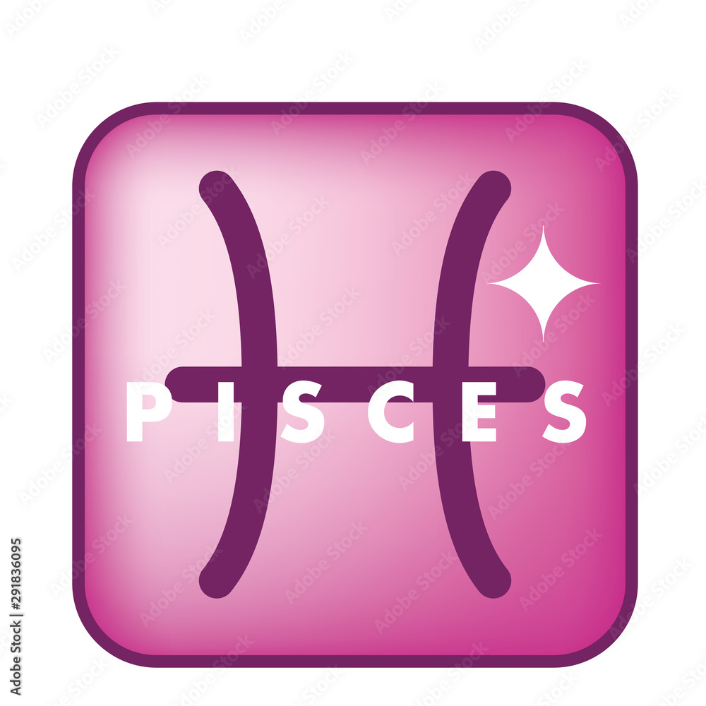 星占い 星座のアイコン イラスト アールヌーヴォー 魚座 うお座 Constellation Icon Pisces Stock Vektorgrafik Adobe Stock