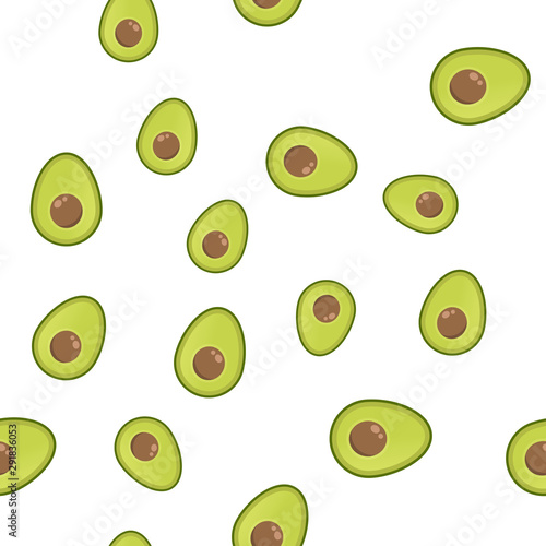 Avocado seamless pattern. Flat vector illustration texture pattern.