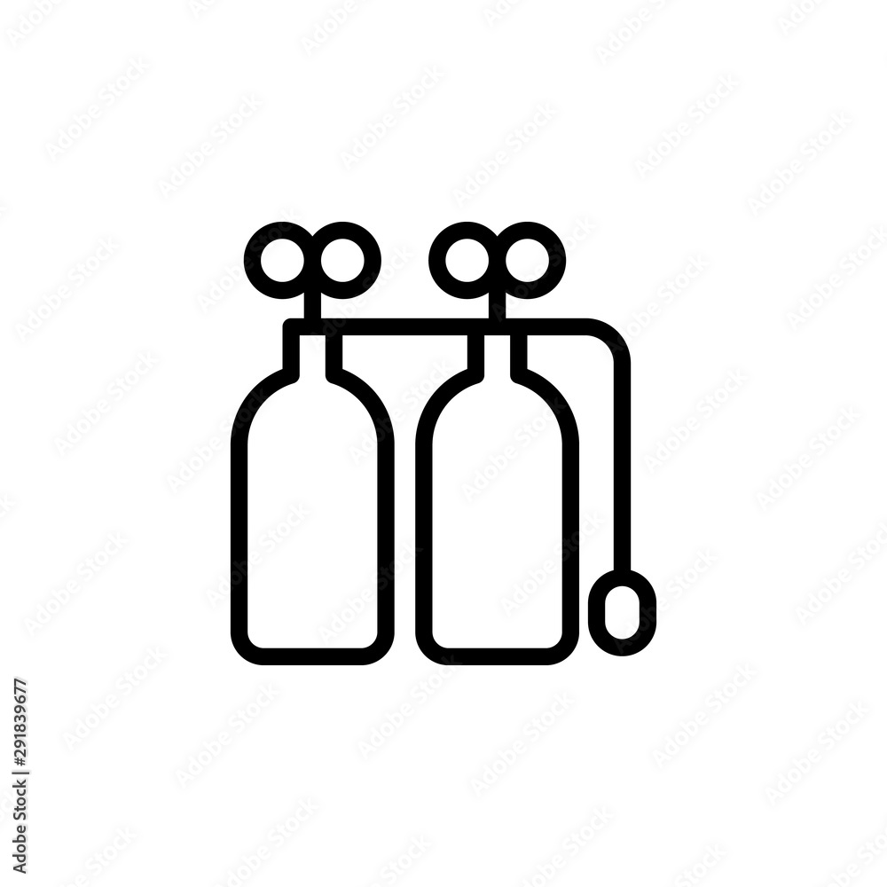 Oxygen tank, diving icon. Element of travel icon. Thin line icon Oxygen tank, diving icon. Element of travel icon. Thin line icon
