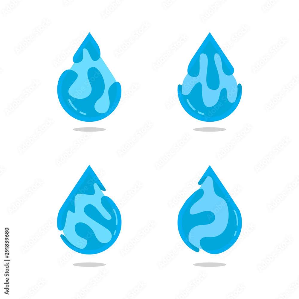 water drop with abstract fluid style set logo vector icon illustration water drop with abstract fluid style set logo vector icon illustration
