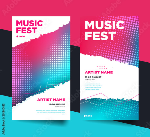 Modern social media music artist poster banner template collection