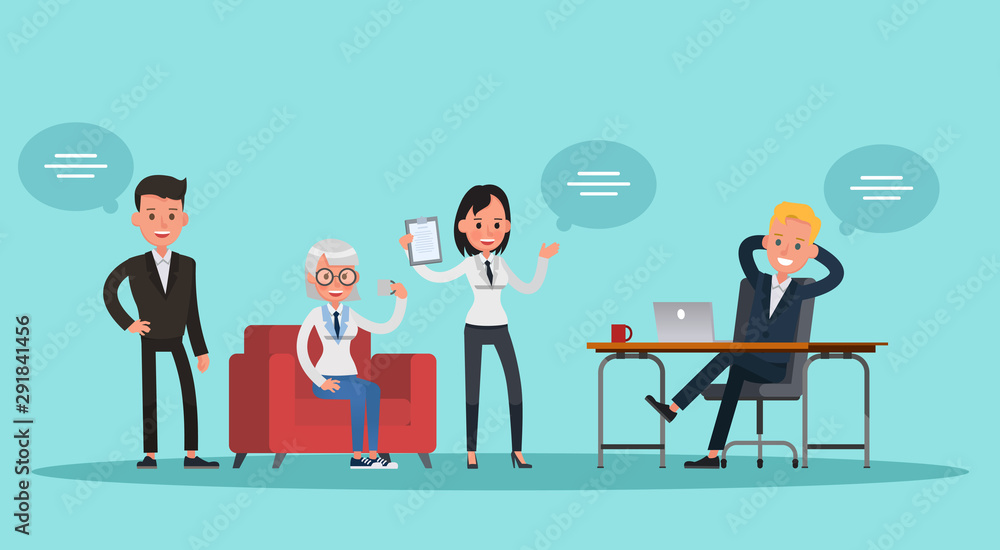 business people working in office vector character design no13 business people working in office vector character design no13