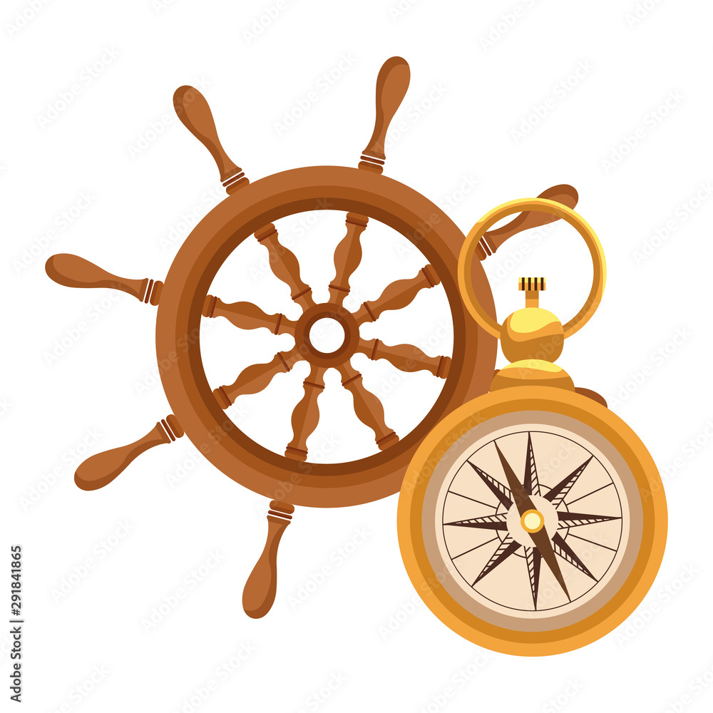 marine navigation helm with compass