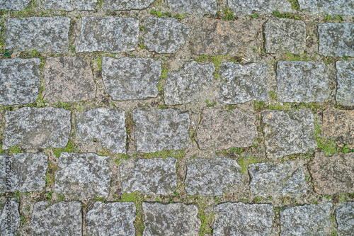 Street with Cobblestone Pavement Texture