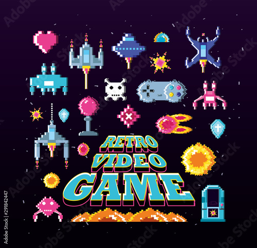 classic video game console of coins