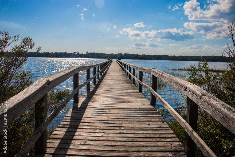 Wooden Pier on River