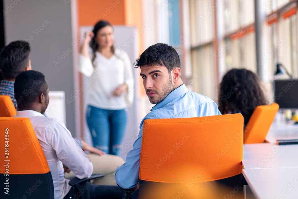 Business meeting in a modern office with young people