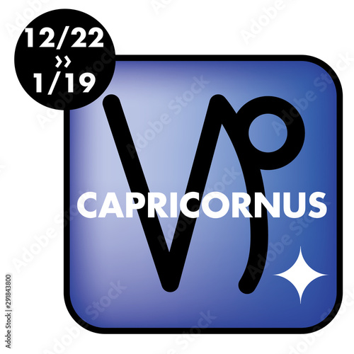 星占い・星座のアイコン・イラスト 日付入　｜やぎ座・山羊座｜Constellation icon, Capricorn