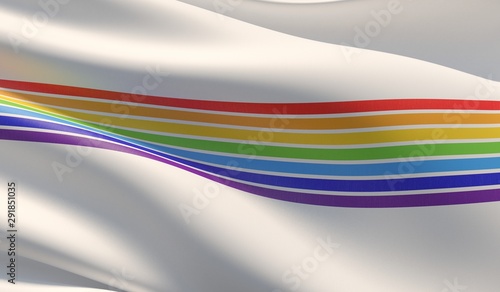 Flag of the Jewish Autonomous Oblast. High resolution close-up 3D illustration. Flags of the federal subjects of Russia.