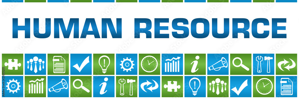 Human Resource Green Blue Box Grid Business Symbols Human Resource Green Blue Box Grid Business Symbols