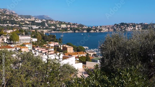 Wallpaper Mural French Riviera. Southern France. Mediterranean Sea coast. Resort town buildings and harbor sailboats. Torontodigital.ca
