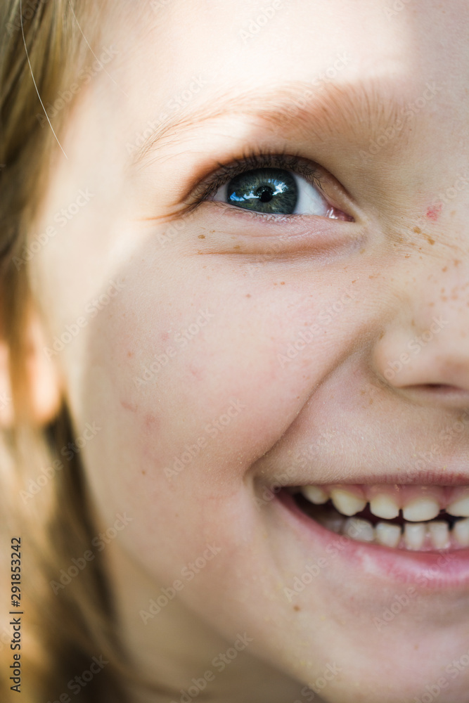 Close up of young child smiling Close up of young child smiling