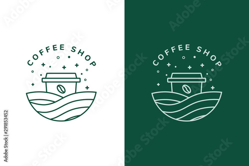 coffee shop logo design vector vintage retro icon sign illustration  coffee with cup mug logo design vintage