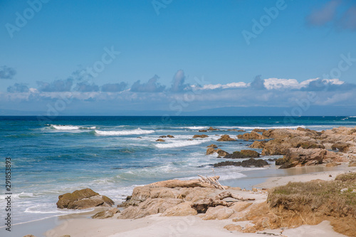 Scenic coastline on a sunny day in central California.