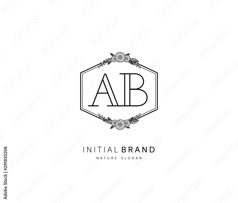 A B AB Beauty vector initial logo, handwriting logo of initial signature, wedding, fashion, jewerly, boutique, floral and botanical with creative template for any company or business. A B AB Beauty vector initial logo, handwriting logo of initial signature, wedding, fashion, jewerly, boutique, floral and botanical with creative template for any company or business.