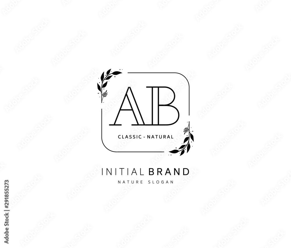 A B AB Beauty vector initial logo, handwriting logo of initial signature, wedding, fashion, jewerly, boutique, floral and botanical with creative template for any company or business. A B AB Beauty vector initial logo, handwriting logo of initial signature, wedding, fashion, jewerly, boutique, floral and botanical with creative template for any company or business.